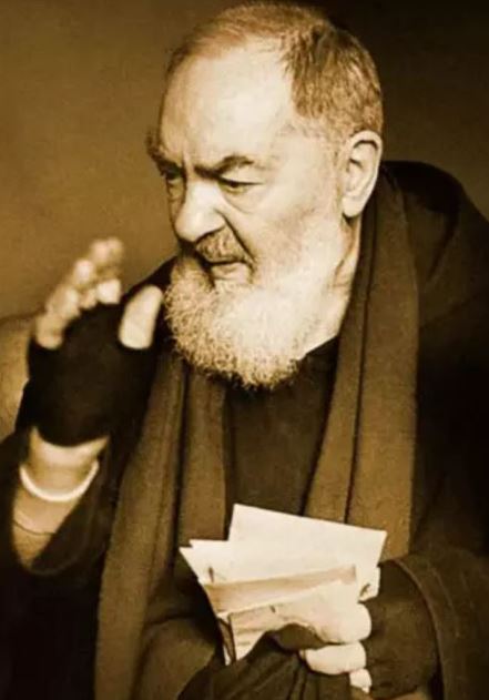 The Padre Pio novena is popular. Image of Padre Pio who received the stigmata.