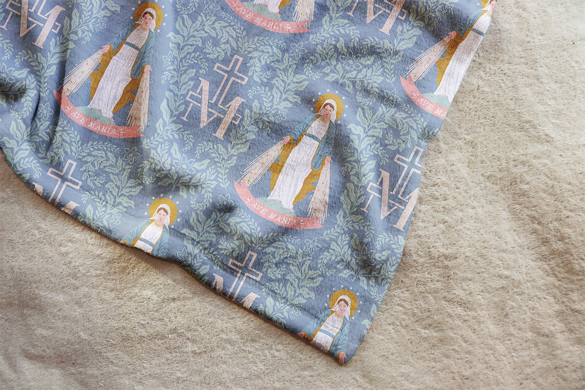 Blue Ave Maria | Catholic Fleece Blanket