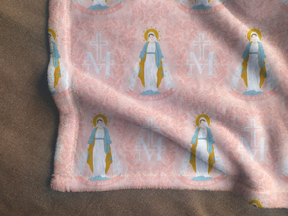 Pink Ave Maria | Catholic Fleece Blanket