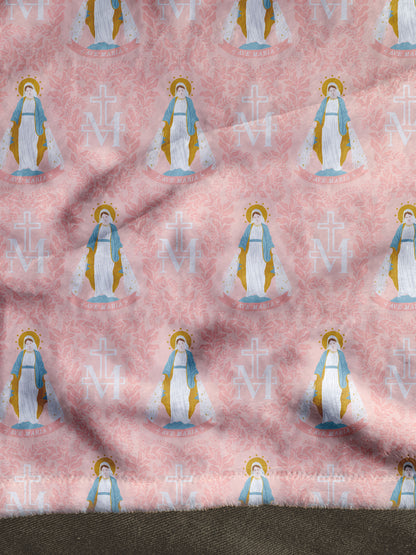 Pink Ave Maria | Catholic Fleece Blanket