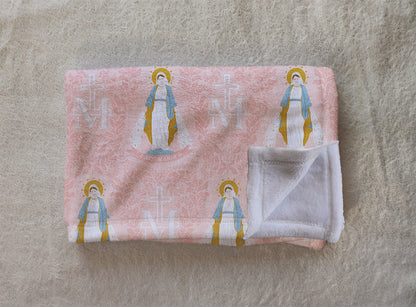 Pink Ave Maria | Catholic Fleece Blanket