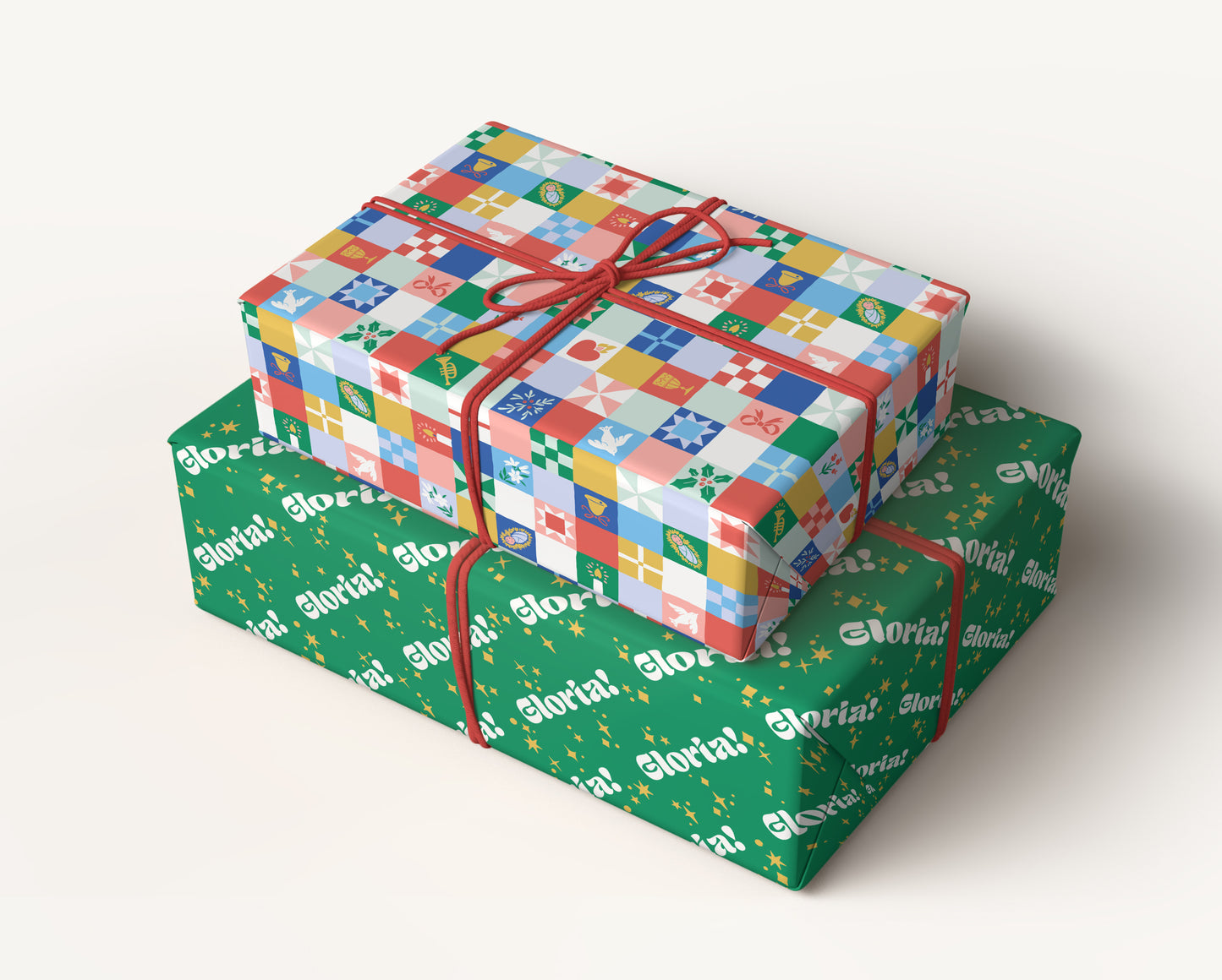 Christmas Patchwork | Catholic Christmas Wrapping Paper