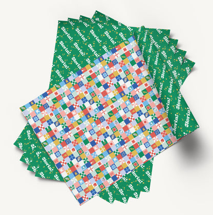 Christmas Patchwork | Catholic Christmas Wrapping Paper