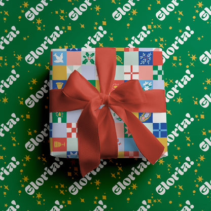 Christmas Patchwork | Catholic Christmas Wrapping Paper