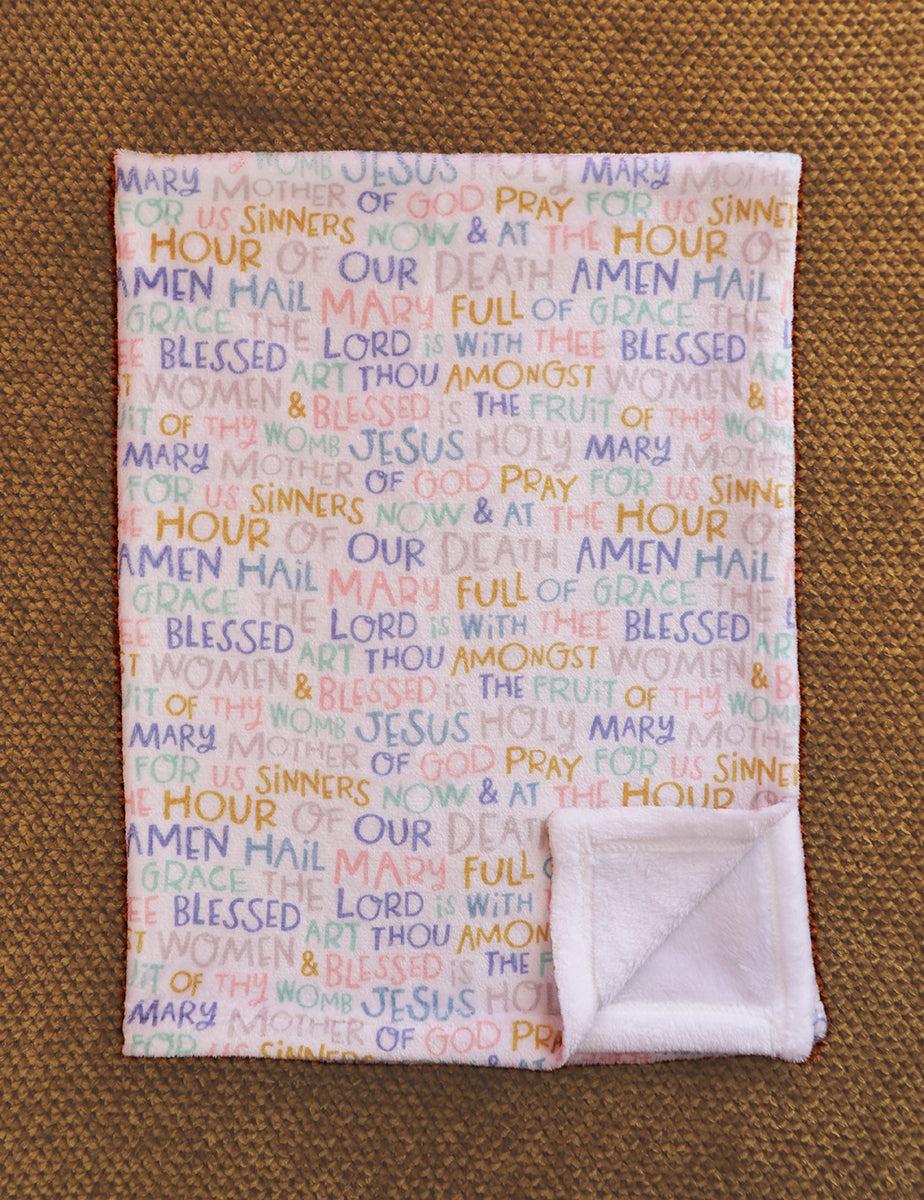 Hail Mary Prayer (White) | Fleece Blanket