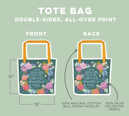 Wonderfully Made | Christian Tote Bag